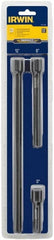 Irwin - 3/8" Drive Socket Extension Set - 3 Pieces, Includes 3, 6, 12" Lengths - Exact Tooling