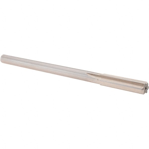 Alvord Polk - 0.4905" High Speed Steel 6 Flute Chucking Reamer - Straight Flute, 0.4355" Straight Shank, 2" Flute Length, 8" OAL - Exact Tooling