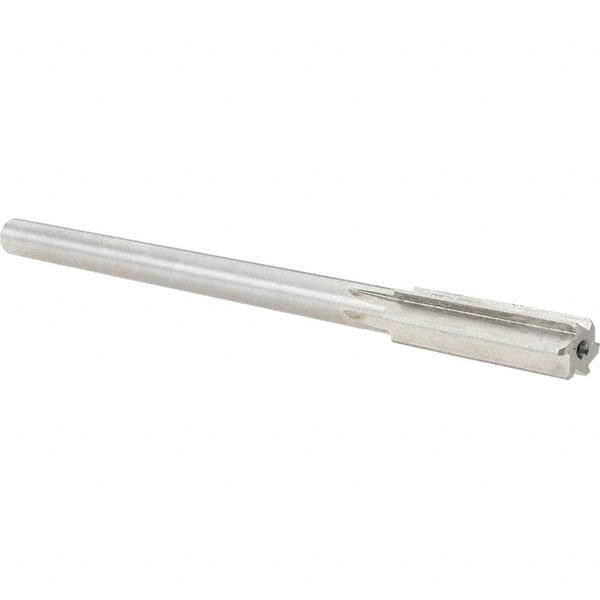 Alvord Polk - 0.483" High Speed Steel 6 Flute Chucking Reamer - Straight Flute, 0.4355" Straight Shank, 2" Flute Length, 8" OAL - Exact Tooling