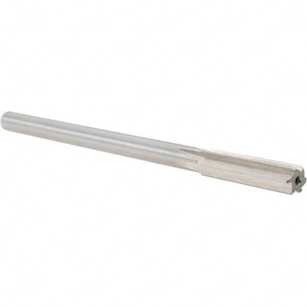 Alvord Polk - 0.4345" High Speed Steel 6 Flute Chucking Reamer - Straight Flute, 0.373" Straight Shank, 1-3/4" Flute Length, 7" OAL - Exact Tooling