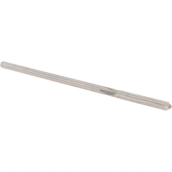 Alvord Polk - 0.141" High Speed Steel 4 Flute Chucking Reamer - Straight Flute, 0.135" Straight Shank, 1" Flute Length, 4" OAL - Exact Tooling