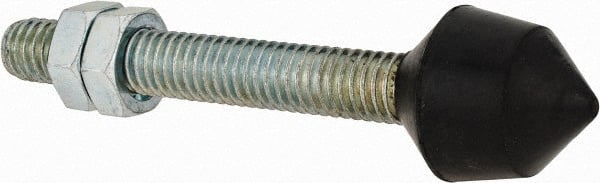 De-Sta-Co - 3/8-16 Carbon Steel Cap Tip Clamp Spindle Assembly - 63.5mm Thread Length, 88.9mm OAL, Cone Cushion Cap, 0.79" Tip Surface Diam, Use with Toggle Clamps - Exact Tooling