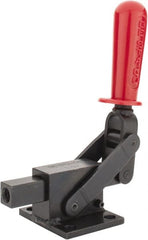 De-Sta-Co - 5,800.07 Lb Load Capacity, Flanged Base, Carbon Steel, Standard Straight Line Action Clamp - 4 Mounting Holes, 0.41" Mounting Hole Diam, 0.41" Plunger Diam, Straight Handle - Exact Tooling