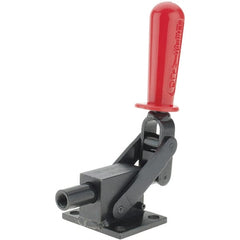De-Sta-Co - 5,800.07 Lb Load Capacity, Flanged Base, Carbon Steel, Standard Straight Line Action Clamp - 4 Mounting Holes, 0.41" Mounting Hole Diam, 1.14" Plunger Diam, Straight Handle - Exact Tooling