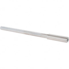 Alvord Polk - 0.474" High Speed Steel 6 Flute Chucking Reamer - Straight Flute, 0.4355" Straight Shank, 2" Flute Length, 8" OAL - Exact Tooling