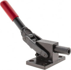 De-Sta-Co - 2,499.88 Lb Load Capacity, Flanged Base, Carbon Steel, Standard Straight Line Action Clamp - 4 Mounting Holes, 0.34" Mounting Hole Diam, 0.51" Plunger Diam, Straight Handle - Exact Tooling