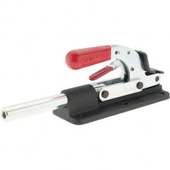 De-Sta-Co - 7,508.62 Lb Load Capacity, Flanged Base, Carbon Steel, Standard Straight Line Action Clamp - 6 Mounting Holes, 0.41" Mounting Hole Diam, 0.87" Plunger Diam, Straight Handle - Exact Tooling