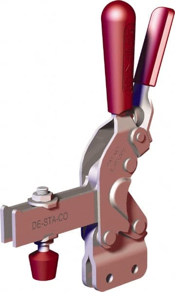 De-Sta-Co - 1,401 Lb Holding Capacity, Vertical Handle, Manual Hold Down Toggle Clamp - 66° Handle Movement, 78° Bar Opening, U-Bar, Straight Base, Carbon Steel - Exact Tooling