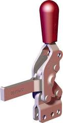 De-Sta-Co - 607 Lb Holding Capacity, Vertical Handle, Manual Hold Down Toggle Clamp - 66° Handle Movement, 75° Bar Opening, Solid Bar, Straight Base, Carbon Steel - Exact Tooling