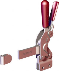 De-Sta-Co - 1,401 Lb Holding Capacity, Vertical Handle, Manual Hold Down Toggle Clamp - 66° Handle Movement, 78° Bar Opening, Solid Bar, Straight Base, Carbon Steel - Exact Tooling