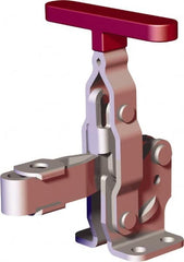 De-Sta-Co - 375 Lb Holding Capacity, Vertical Handle, Manual Hold Down Toggle Clamp - 57° Handle Movement, 99° Bar Opening, U-Bar, Flanged Base, Carbon Steel - Exact Tooling
