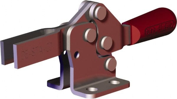 De-Sta-Co - 151 Lb Holding Capacity, Horizontal Handle, Manual Hold Down Toggle Clamp - 60° Handle Movement, 90° Bar Opening, U-Bar, Flanged Base, Carbon Steel - Exact Tooling