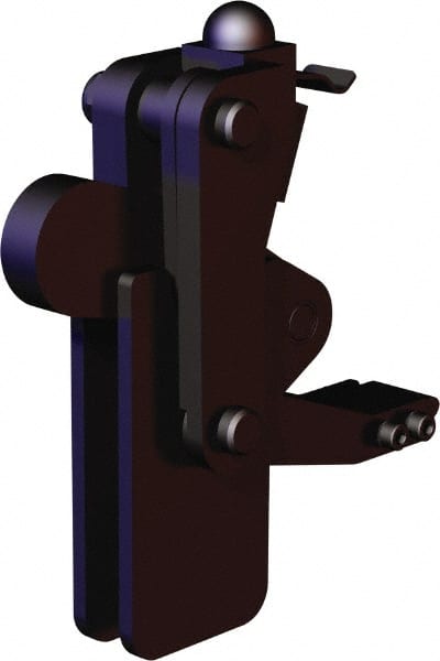 De-Sta-Co - 5,058 Lb Holding Capacity, Vertical Handle, Manual Hold Down Toggle Clamp - 200° Bar Opening, Weldable Base, Oxide Finish, Forged Alloy Steel - Exact Tooling