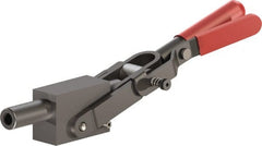De-Sta-Co - 5,800.07 Lb Load Capacity, Solid Base, Carbon Steel, Standard Straight Line Action Clamp - 1.14" Plunger Diam, Straight Handle - Exact Tooling
