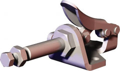 De-Sta-Co - 150.62 Lb Load Capacity, Flanged Base, Stainless Steel, Standard Straight Line Action Clamp - 5 Mounting Holes, 0.19" Mounting Hole Diam, 0.28" Plunger Diam, Thumb Handle - Exact Tooling