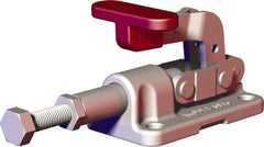 De-Sta-Co - 562.02 Lb Load Capacity, Flanged Base, Stainless Steel, Standard Straight Line Action Clamp - 4 Mounting Holes, 0.22" Mounting Hole Diam, 0.39" Plunger Diam, T-Handle Handle - Exact Tooling