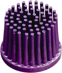 3M - 1" 36 Grit Ceramic Straight Disc Brush - Very Coarse Grade, Type R Quick Change Connector, 3/4" Trim Length, 0.37" Arbor Hole - Exact Tooling
