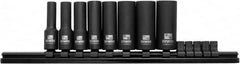 Irwin - 8 Piece 3/8" Drive Deep Well Impact Socket Set - 6 Points, 5/16" to 3/4" Range, Inch Measurement Standard - Exact Tooling