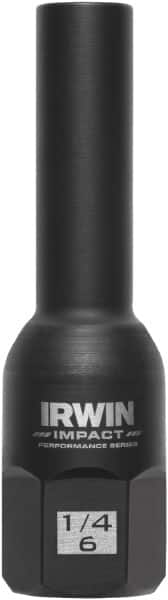 Irwin - 3/8" Drive Reverse Spiral Flute Hex Bolt Remover - 1/4" Hex, 2-1/2" OAL - Exact Tooling
