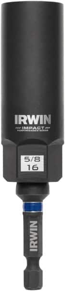 Irwin - 3/8" Drive Reverse Spiral Flute Hex Bolt Remover - 1/4" Hex, 2-1/2" OAL - Exact Tooling