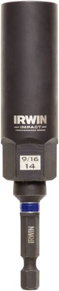 Irwin - 3/8" Drive Reverse Spiral Flute Hex Bolt Remover - 1/4" Hex, 2-1/2" OAL - Exact Tooling