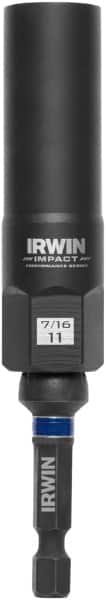 Irwin - 3/8" Drive Reverse Spiral Flute Hex Bolt Remover - 1/4" Hex, 2-1/2" OAL - Exact Tooling