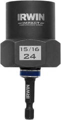 Irwin - 1/2" Drive Reverse Spiral Flute Hex Bolt Remover - 1/4" Hex, 1-3/4" OAL - Exact Tooling