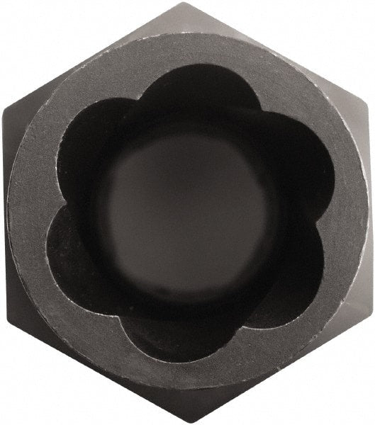 Irwin - 1/2" Drive Reverse Spiral Flute Hex Bolt Remover - 1/4" Hex, 1-3/4" OAL - Exact Tooling
