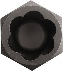 Irwin - 1/2" Drive Reverse Spiral Flute Hex Bolt Remover - 1/4" Hex, 1-3/4" OAL - Exact Tooling