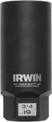 Irwin - 3/8" Drive Reverse Spiral Flute Hex Bolt Remover - 1/4" Hex, 2-1/2" OAL - Exact Tooling