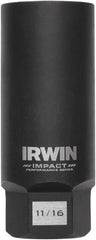 Irwin - 3/8" Drive Reverse Spiral Flute Hex Bolt Remover - 1/4" Hex, 2-1/2" OAL - Exact Tooling