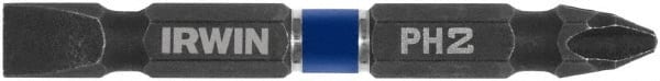 Irwin - #2 Phillips/Slotted Screwdriver Bit - 1/4" Hex Drive, 2-3/8" OAL - Exact Tooling