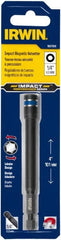 Irwin - 1/4" Magnetic Nutsetter - 1/4" Hex Drive, 4" OAL, 7/16" Socket Nose Diam - Exact Tooling