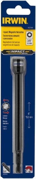 Irwin - 3/8" Magnetic Nutsetter - 1/4" Hex Drive, 6" OAL, 9/16" Socket Nose Diam - Exact Tooling