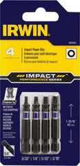 Irwin - 4 Piece, Bit Set - 3/32 to 3/16" Hex, Hex Point - Exact Tooling