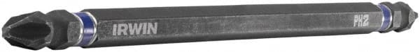 Irwin - #2 x #2 D/E Phillips Screwdriver Bit - 1/4" Hex Drive, 6" OAL - Exact Tooling