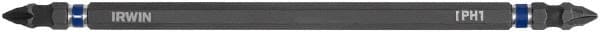 Irwin - #1 x #1 D/E Phillips Screwdriver Bit - 1/4" Hex Drive, 6" OAL - Exact Tooling