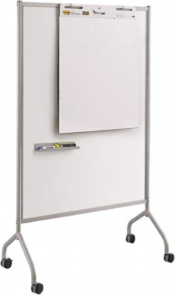 Safco - 72" High x 42" Wide Magnetic Wet/Dry Erase - Steel, 21-1/2" Deep, Includes Magnetic Accessory Tray, Dry Erase Markers, Eraser & Easel Pad Hooks - Exact Tooling