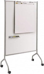 Safco - 72" High x 42" Wide Magnetic Wet/Dry Erase - Steel, 21-1/2" Deep, Includes Magnetic Accessory Tray, Dry Erase Markers, Eraser & Easel Pad Hooks - Exact Tooling