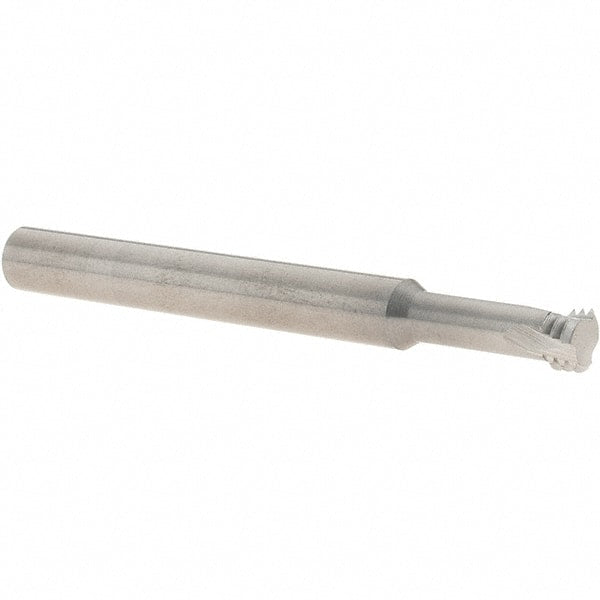 Scientific Cutting Tools - M8x1.00 Metric Fine, 0.234" Cutting Diam, 3 Flute, Solid Carbide Helical Flute Thread Mill - Internal Thread, 0.6" LOC, 2-1/2" OAL, 1/4" Shank Diam - Exact Tooling