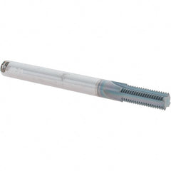 Scientific Cutting Tools - 3/8-24 Thread, 5/16" Shank Diam, AlTiN+ Coating, Solid Carbide Straight Flute Thread Mill - 4 Flutes, 3-1/2" OAL, 3/8" Min Noml Diameter - Exact Tooling