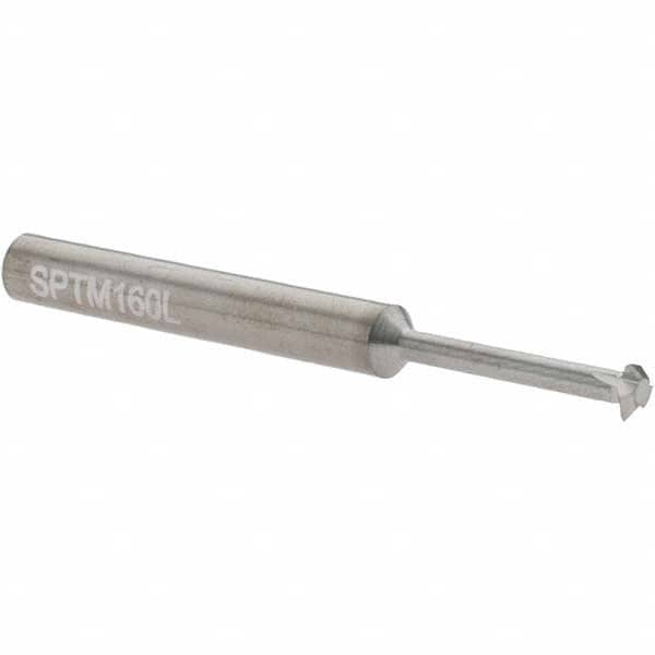 Scientific Cutting Tools - 24 to 56 TPI, Internal/External Single Profile Thread Mill - #12" Noml Diam, 0.16" Cut Diam, 3/16" Shank Diam, 3 Flute, 0.088" Neck Diam, 0.65" Neck Length, 2" OAL, Bright Finish - Exact Tooling