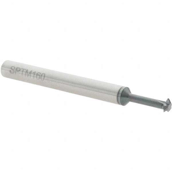 Scientific Cutting Tools - 24 to 56 TPI, Internal/External Single Profile Thread Mill - #12" Noml Diam, 0.16" Cut Diam, 3/16" Shank Diam, 3 Flute, 0.088" Neck Diam, 0.4" Neck Length, 2" OAL, AlTiN+ Finish - Exact Tooling