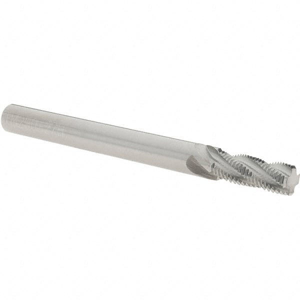 Scientific Cutting Tools - 3/8-27 UNS, 0.29" Cutting Diam, 4 Flute, Solid Carbide Helical Flute Thread Mill - Internal/External Thread, 0.793" LOC, 3-1/2" OAL, 5/16" Shank Diam - Exact Tooling
