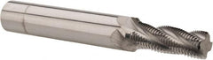 Scientific Cutting Tools - 1/2-24 UNS, 0.4" Cutting Diam, 4 Flute, Solid Carbide Helical Flute Thread Mill - Internal/External Thread, 1.1" LOC, 3-1/2" OAL, 1/2" Shank Diam - Exact Tooling