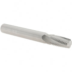 Scientific Cutting Tools - 1/2-14, 3/4-14 NPT, 0.44" Cutting Diam, 4 Flute, Solid Carbide Helical Flute Thread Mill - Internal/External Thread, 0.89" LOC, 4" OAL, 1/2" Shank Diam - Exact Tooling