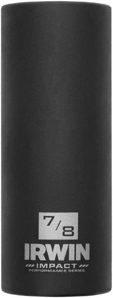 Irwin - 1/2" Drive 7/8" Deep Thin Wall Impact Socket - 6 Points, 3-1/4" OAL - Exact Tooling