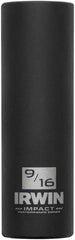 Irwin - 3/8" Drive 9/16" Deep Thin Wall Impact Socket - 6 Points, 2-1/2" OAL - Exact Tooling