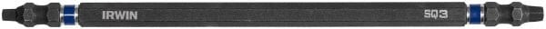 Irwin - #3 x #3" Square Size D/E Square Recess Screwdriver Bit - 1/4" Hex Drive, 6" OAL - Exact Tooling