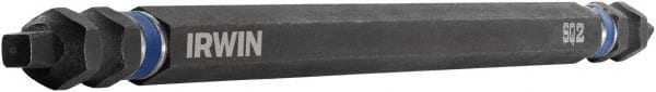 Irwin - #2 x #2" Square Size D/E Square Recess Screwdriver Bit - 1/4" Hex Drive, 6" OAL - Exact Tooling